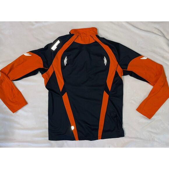 Gore Men’s Running Wear Wind stopper Jacket Black And Orange - Picture 2 of 5